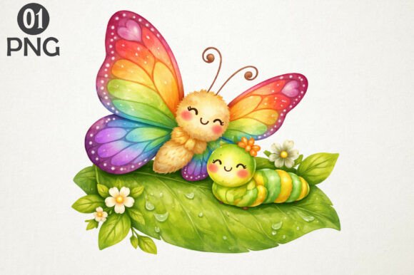 Charming Butterfly and Caterpillar Graphics for Your Projects