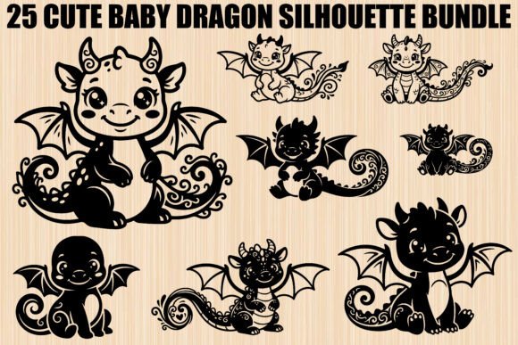 Cute Baby Dragon SVG Bundle: Fantasy Craft Essentials