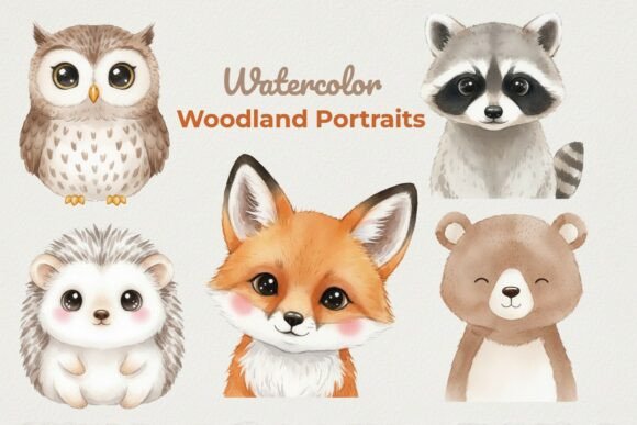 Cute Watercolor Woodland Animals: A Versatile Digital Asset