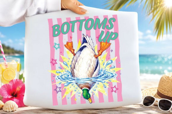 Diving into Fun: The Summer Pool Duck Bottoms Up PNG