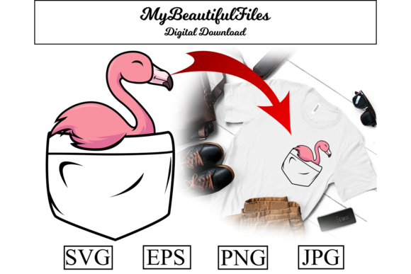 Flamingo Pocket Cartoon: A Playful Touch for Modern Design