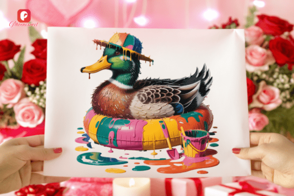 Funny Summer Splash Duck Float PNG: A Playful Asset for Designers