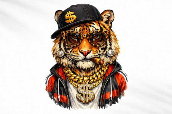 Glam Tiger Leopard Print PNG: Wild Luxury for Digital Creators