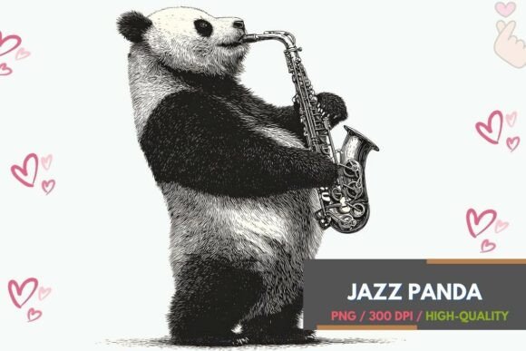 Jazz Panda Playing Saxophone: A Vintage Vibe for Modern Crafts