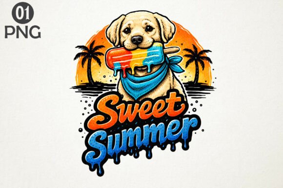 Sweet Summer Puppy PNG Clipart Design