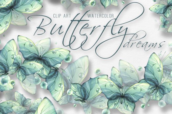 Turquoise Butterflies Watercolor Clipart: A Design Asset for Every Season
