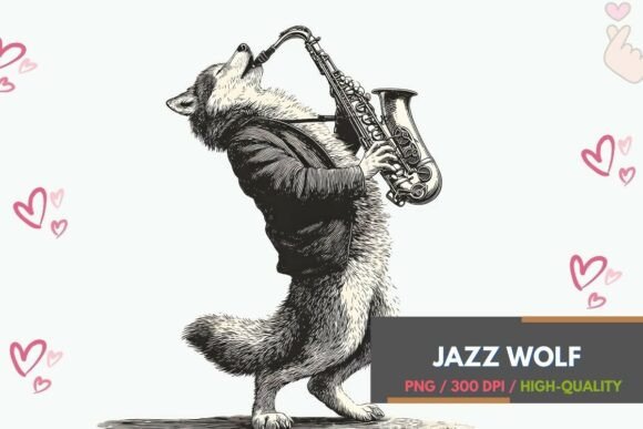 Unleashing the Charm of Vintage Jazz Wolf Art