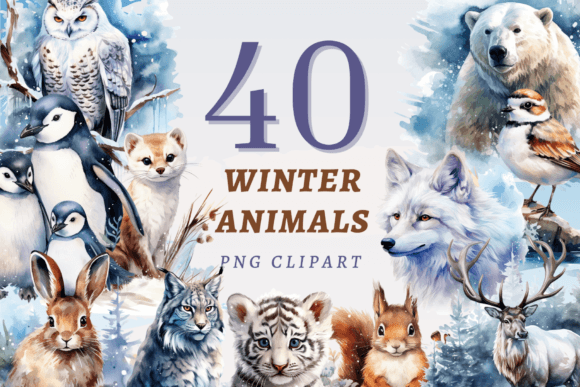 Winter Animals PNG Bundle: Essential Design Assets