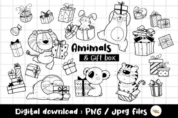 Woodland Animals and Gift Box Clipart: A Creative Toolkit